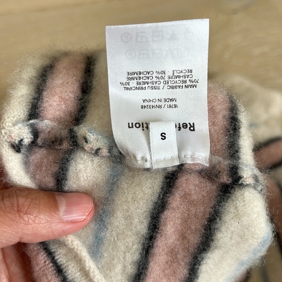Reformation Women’s Cashmere Striped Sweater, Size XS, EUC - Picture 3 of 6